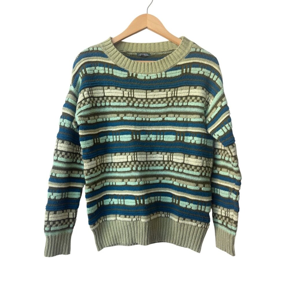 Wild Fable Womens 3D Knit Sweater Size‎ XS Retro Y2K 90s Crewneck Tundra